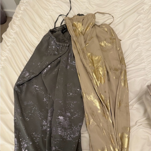 Zara Gold and Cream Wide Leg Pants - Picture 3 of 3